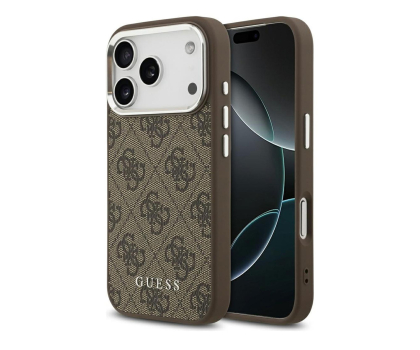 Etui do telefonów GUESS 4G Script do iPhone 17 Pro brązowy